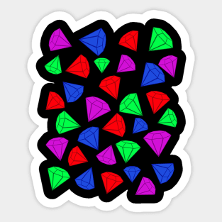 Colorful Gems (Black) Sticker